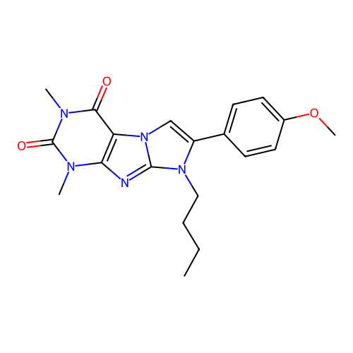 1H-Imidazo(2,1-f)purine-2,4(3H,8H)-dione, 8-butyl-1,3-dimethyl-7-(4-methoxyphenyl)- structure