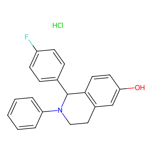 6-Isoquinolinol, 1,2,3,4-tetrahydro-1-(4-fluorophenyl)-2-phenyl-, hydrochloride structure