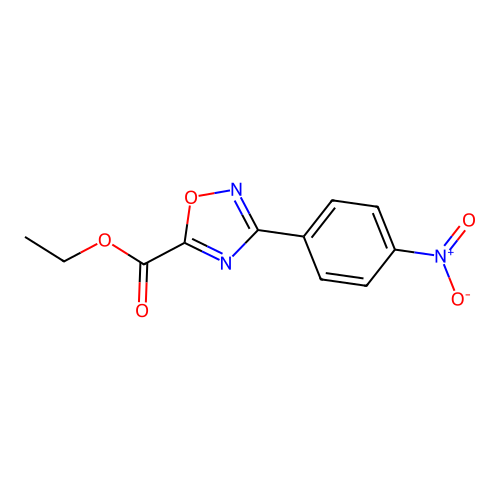 Ethyl 3-(4-nitrophenyl)-1,2,4-oxadiazole-5-carboxylate structure