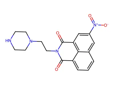 1H-Benz(de)isoquinoline-1,3(2H)-dione, 5-nitro-2-(2-(1-piperazinyl)ethyl)- structure