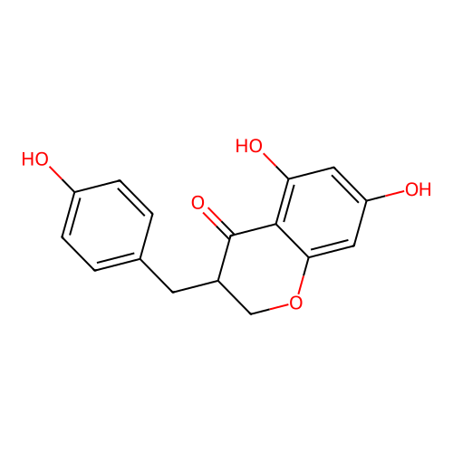 2,3-Dihydro-5,7-dihydroxy-3-((4-hydroxyphenyl)methyl)-4H-1-benzopyran-4-one structure
