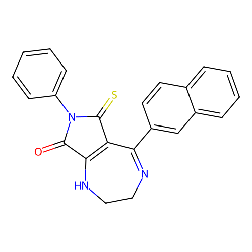 5-(2'-Naphthyl)-7-phenyl-(2,3,6,8-tetrahydro)pyrrolo-(3,4-e)(1,4)-diazepine-6-thioxo-8-(1H,7H)one structure
