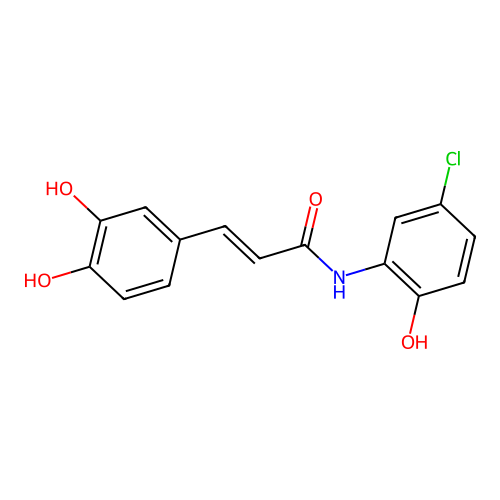 (E)-N-(5-chloro-2-hydroxyphenyl)-3-(3,4-dihydroxyphenyl)prop-2-enamide structure