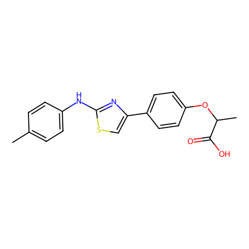 Propanoic acid, 2-(4-(2-((4-methylphenyl)amino)-4-thiazolyl)phenoxy)- structure