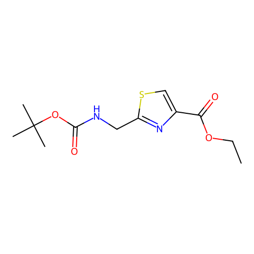 Ethyl 2-(((tert-butoxycarbonyl)amino)methyl)thiazole-4-carboxylate structure