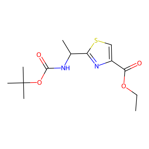 Ethyl 2-[1-(tert-butoxycarbonylamino)ethyl]thiazole-4-carboxylate structure