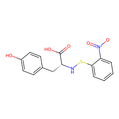 (R)-3-(4-hydroxyphenyl)-2-(((2-nitrophenyl)thio)amino)propanoic acid structure