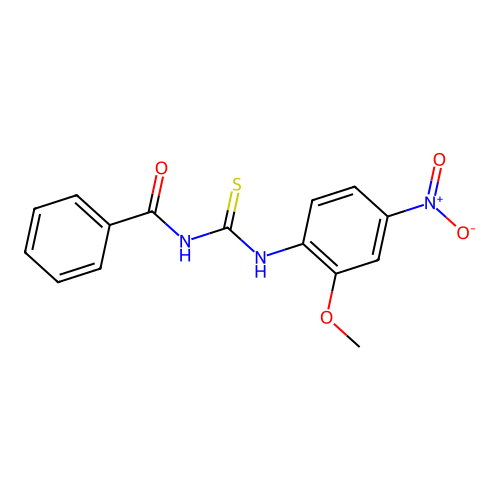 N-[(2-methoxy-4-nitrophenyl)carbamothioyl]benzamide structure