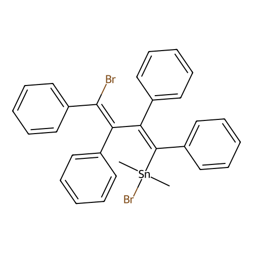 Bromo-(4-bromo-1,2,3,4-tetraphenylbuta-1,3-dienyl)-dimethylstannane structure