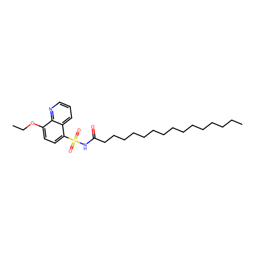 Palmitamide, N-(8-ethoxy-5-quinolylsulfonyl)- structure