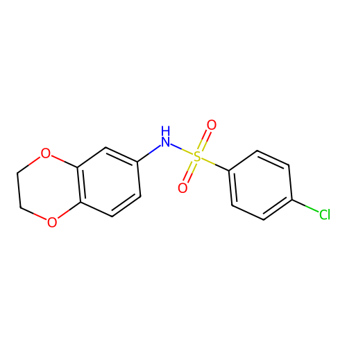 4-chloro-N-(2,3-dihydro-1,4-benzodioxin-6-yl)benzenesulfonamide structure