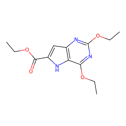 Ethyl 2,4-diethoxy-5H-pyrrolo[3,2-d]pyrimidine-6-carboxylate structure