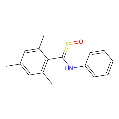 N-[sulfinyl-(2,4,6-trimethylphenyl)methyl]aniline structure