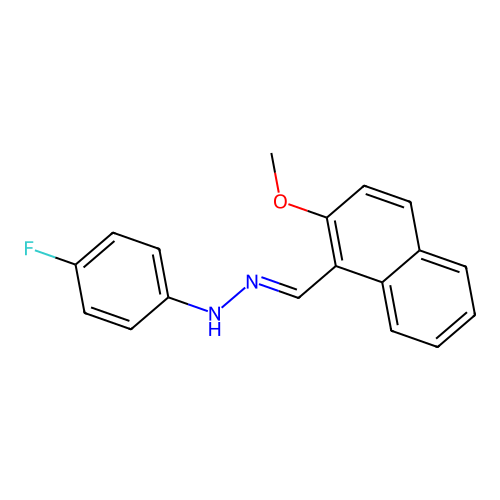 4-fluoro-N-[(2-methoxynaphthalen-1-yl)methylideneamino]aniline structure
