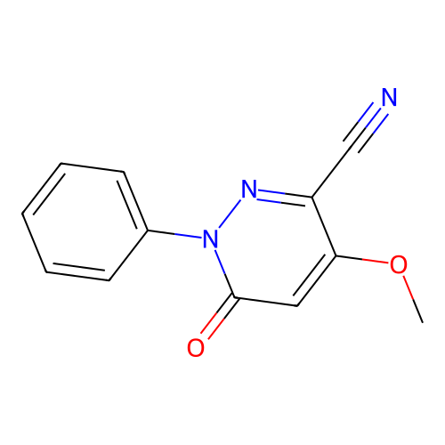 4-Methoxy-6-oxo-1-phenyl-pyridazine-3-carbonitrile structure