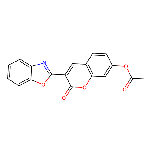 3-(2-Benzoxazolyl)umbelliferyl acetate structure
