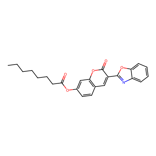 3-(2-Benzoxazolyl)-7-octanoyloxycoumarin structure