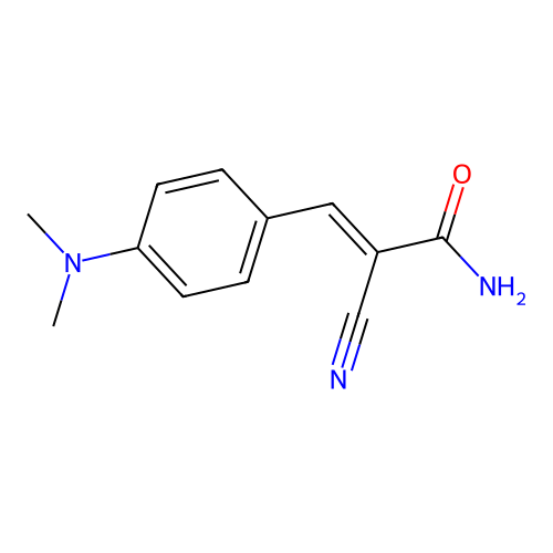Cinnamamide, alpha-cyano-p-(dimethylamino)- structure