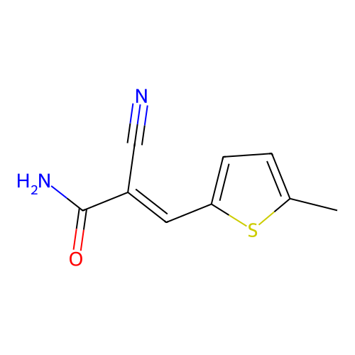 2-Cyano-3-(5-methyl-2-thienyl)acrylamide structure