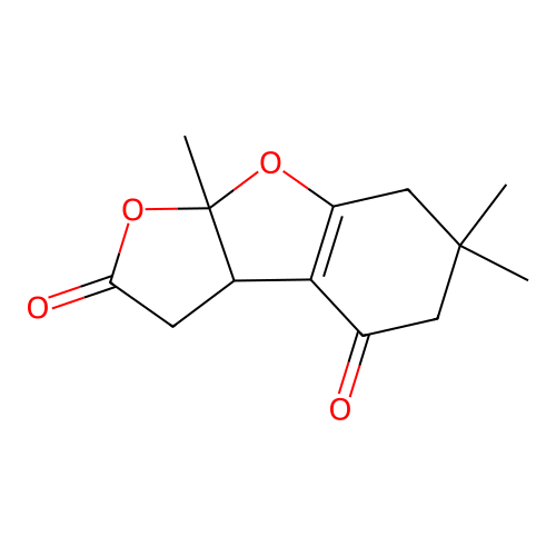 6,6,8a-trimethyl-3a,6,7,8a-tetrahydrofuro[2,3-b][1]benzofuran-2,4(3H,5H)-dione structure