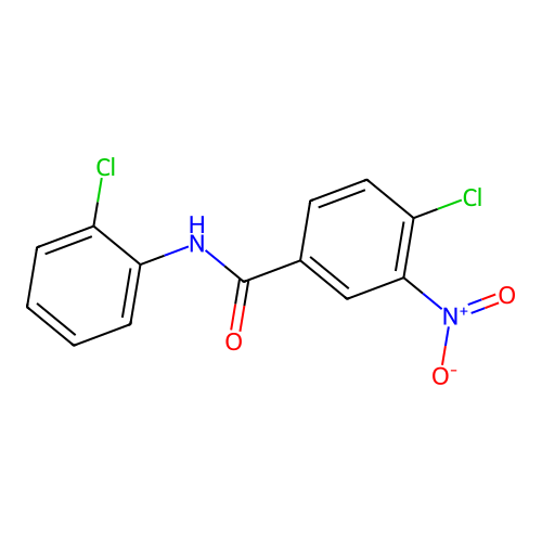 4-chloro-N-(2-chlorophenyl)-3-nitrobenzamide structure