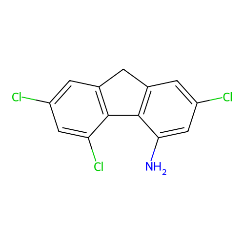 4-Amino-2,5,7-trichlorofluorene structure