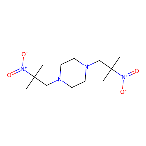 1,4-Bis(2-methyl-2-nitropropyl)piperazine structure