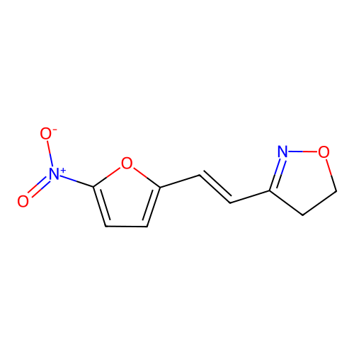 Isoxazole, 4,5-dihydro-3-(2-(5-nitro-2-furanyl)ethenyl)- structure