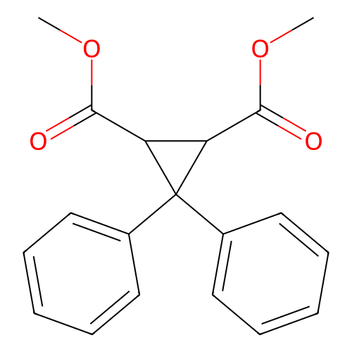 Dimethyl 3,3-diphenylcyclopropane-1,2-dicarboxylate structure