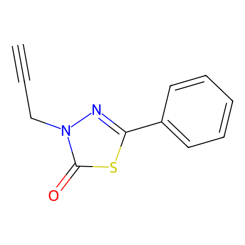 2-Phenyl-4-propargyl-1,3,4-thiadiazolin-5-one structure