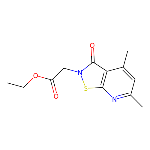 Ethyl 2-(4,6-dimethyl-3-oxoisothiazolo[5,4-b]pyridin-2(3H)-yl)acetate structure