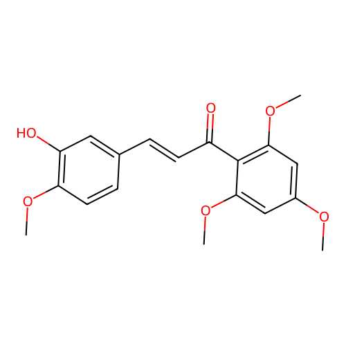 3-(3-Hydroxy-4-methoxyphenyl)-1-(2,4,6-trimethoxyphenyl)prop-2-en-1-one structure