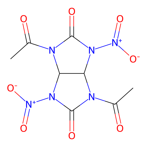 1,4-Diacetyl-3,6-dinitro-3a,6a-dihydroimidazo[4,5-d]imidazole-2,5-dione structure