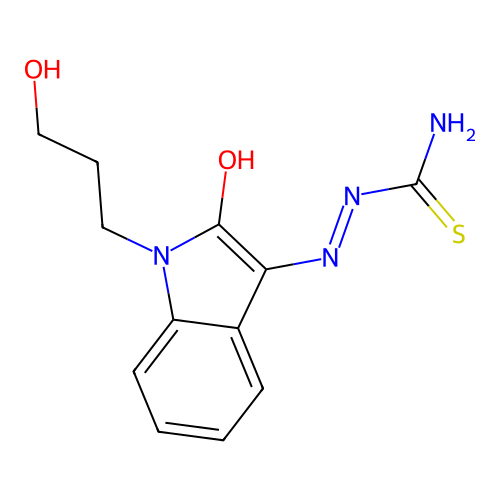 [[1-(3-hydroxypropyl)-2-oxoindol-3-ylidene]amino]thiourea structure