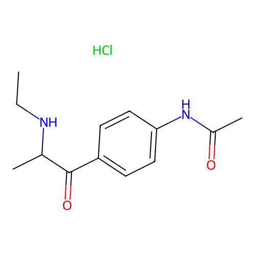 Acetamide, N-(4-(2-(ethylamino)-1-oxopropyl)phenyl)-, monohydrochloride structure