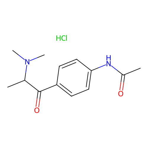 Acetamide, N-(4-(2-(dimethylamino)-1-oxopropyl)phenyl)-, monohydrochloride structure