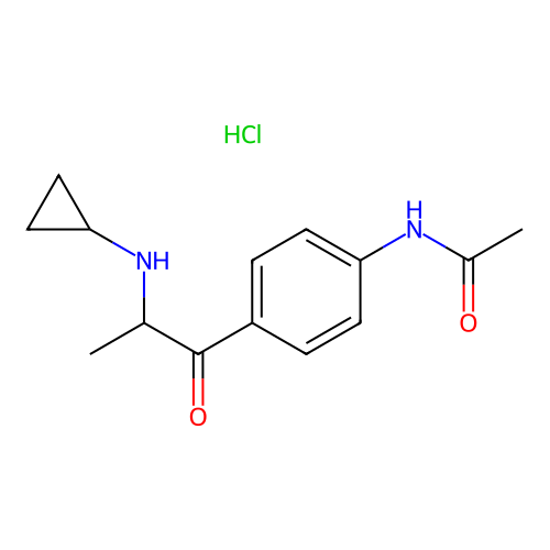 Acetamide, N-(4-(2-(cyclopropylamino)-1-oxopropyl)phenyl)-, monohydrochloride structure