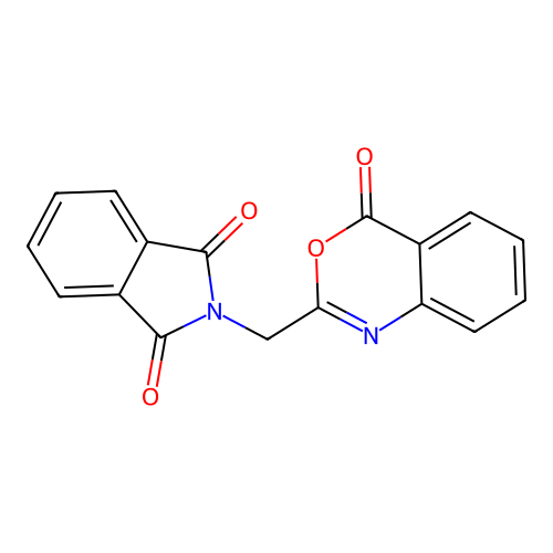 1H-Isoindole-1,3(2H)-dione, 2-((4-oxo-4H-3,1-benzoxazin-2-yl)methyl)- structure