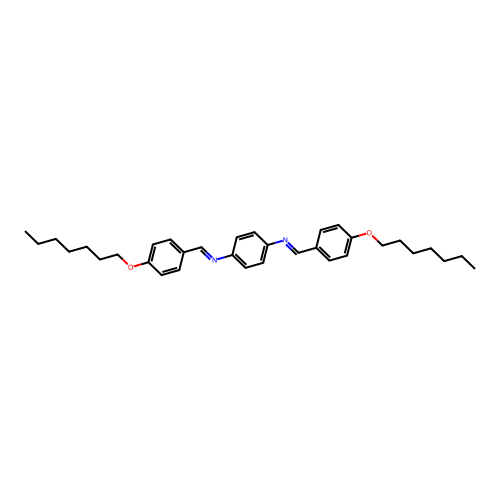 N,N'-Bis(4-heptyloxybenzylidene)-1,4-phenylenediamine structure