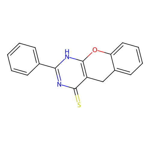 4H-[1]Benzopyrano[2,3-d]pyrimidine-4-thione, 1,5-dihydro-2-phenyl- structure