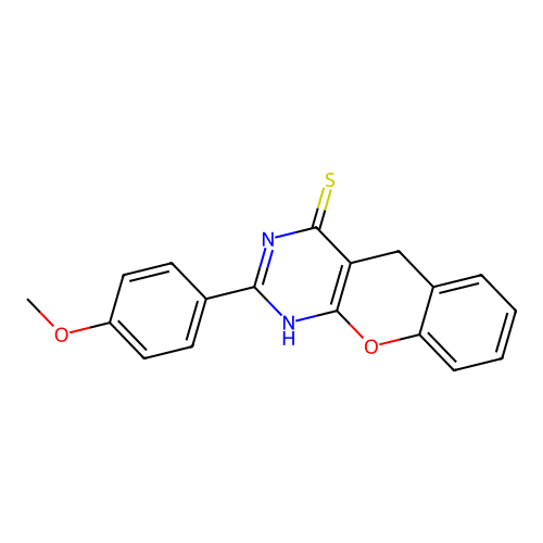 2-(4-Methoxyphenyl)-1,5-dihydrochromeno[2,3-d]pyrimidine-4-thione structure