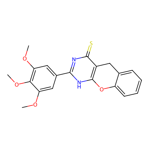 2-(3,4,5-Trimethoxyphenyl)-1,5-dihydrochromeno[2,3-d]pyrimidine-4-thione structure