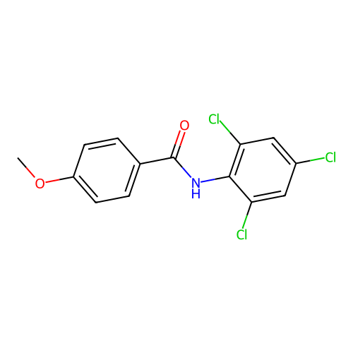 4-methoxy-N-(2,4,6-trichlorophenyl)benzamide structure