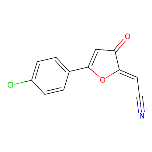 2-[5-(4-Chlorophenyl)-3-oxofuran-2-ylidene]acetonitrile structure