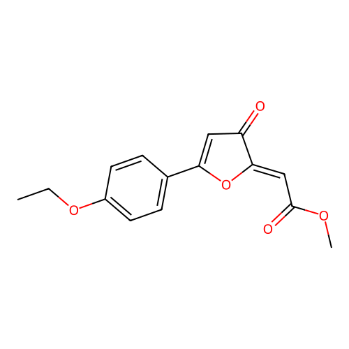 Methyl 2-[5-(4-ethoxyphenyl)-3-oxofuran-2-ylidene]acetate structure