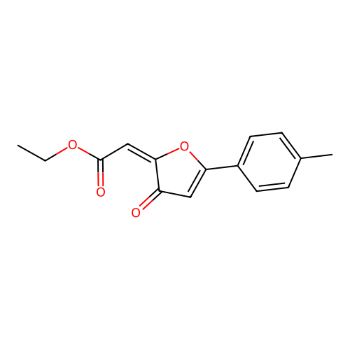 Acetic acid, (5-(4-methylphenyl)-3-oxo-2(3H)-furanylidene)-, ethyl ester structure