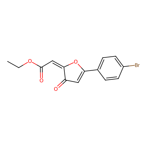 Acetic acid, (5-(4-bromophenyl)-3-oxo-2(3H)-furanylidene)-, ethyl ester structure