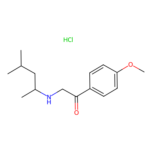 Ethanone, 2-((1,3-dimethylbutyl)amino)-1-(4-methoxyphenyl)-, hydrochloride structure