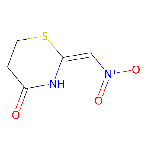 (2E)-2-(nitromethylidene)-1,3-thiazinan-4-one structure