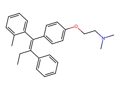 N,N-dimethyl-2-[4-[1-(2-methylphenyl)-2-phenylbut-1-enyl]phenoxy]ethanamine structure